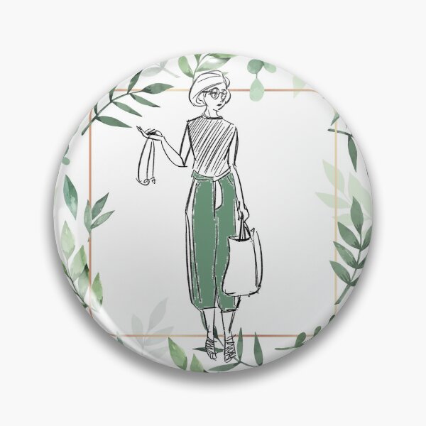 Item preview, Hand Drawn Woman Sketch in Olive Frame designed and sold by VinBasis.