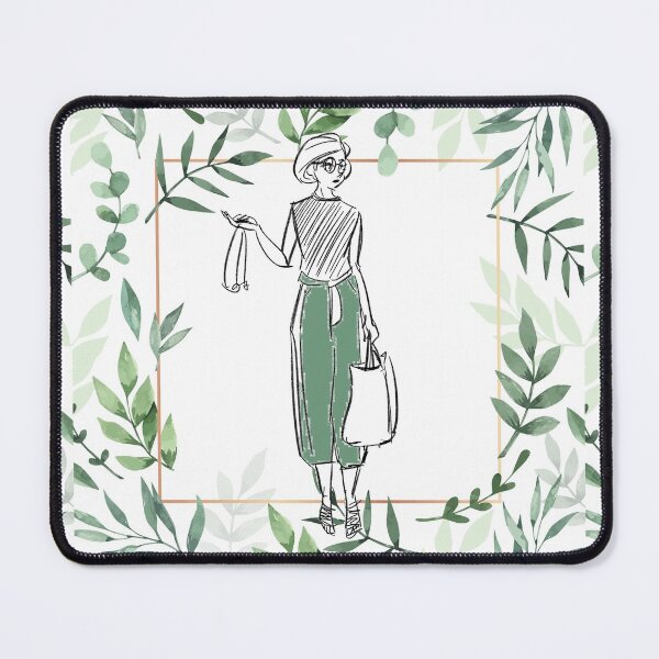 Item preview, Hand Drawn Woman Sketch in Olive Frame designed and sold by VinBasis.