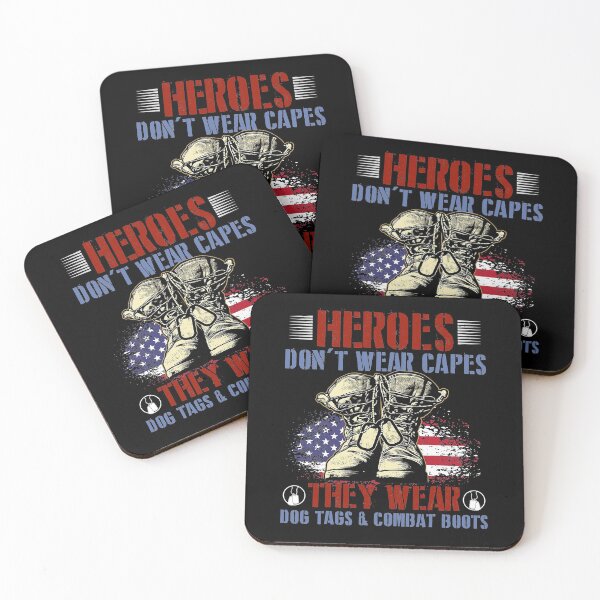 Item preview, Heroes Don't Wear Capes, They Wear Dog Tags And Combat Boots designed and sold by WoolRudransh.
