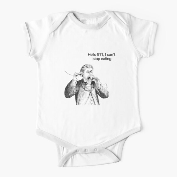 Hello 911 I Can T Stop Eating T Shirt Popular Memes Alexander Graham Bell Baby One Piece By Essetino Redbubble