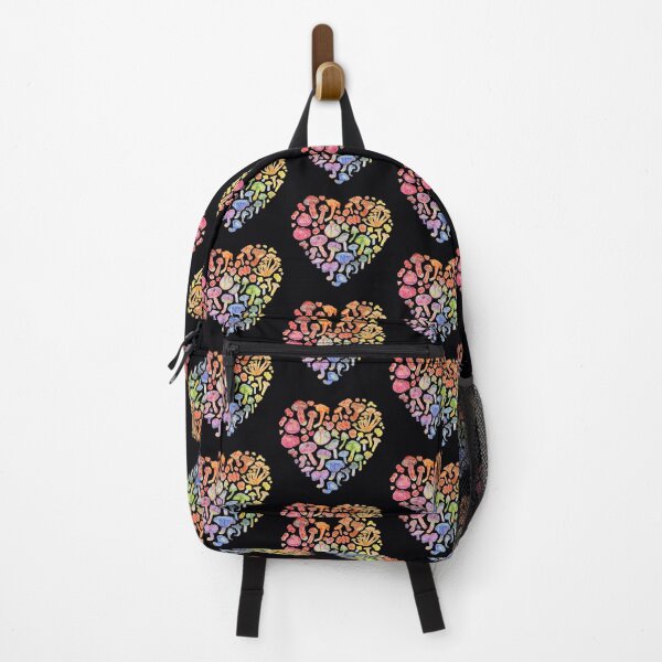 Item preview, Watercolor Rainbow Mushroom Heart - Black designed and sold by beccaboyce.