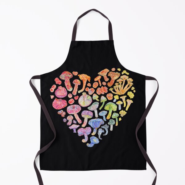 Item preview, Watercolor Rainbow Mushroom Heart - Black designed and sold by beccaboyce.