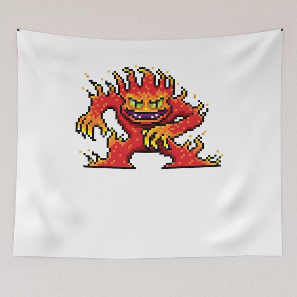 Item preview, cartoon fire monster pixel design halloween designed and sold by kenishahembree.