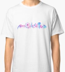 Silhouette de Skyline Aquarelle Parc aquatique de Californie T-shirt classique