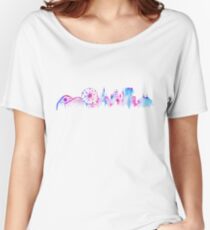 California Magic Theme Park Watercolor Skyline Silhouette Baggyfit T-Shirt