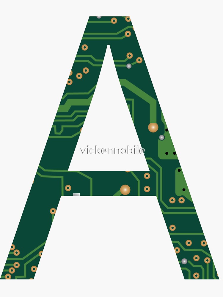 Motherboard Letter A Monogram" Sticker for Sale by