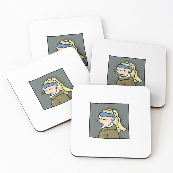 Item preview, cat with pearl earring designed and sold by TeaBag114.