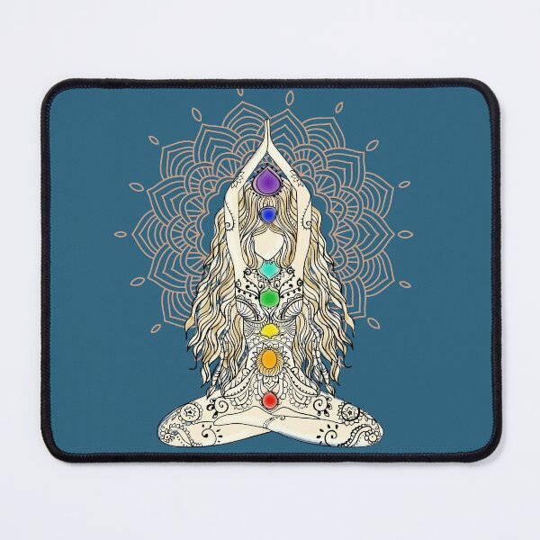 Item preview, yoga woman buddha mandala india pattern chakra energy lotus seat energy centers spiritual om namaste tattoo henna center designed and sold by originalstar.