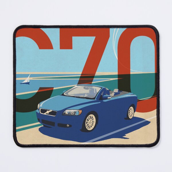 Item preview, Vintage style C70 car Artwork - pre-facelift - blue designed and sold by Arneil-Artworks.