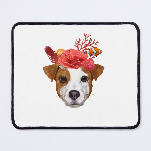 Item preview, Portrait of Jack Russell with sea crown. Hand-drawn illustration, digitally colored. designed and sold by Victoria Novak.