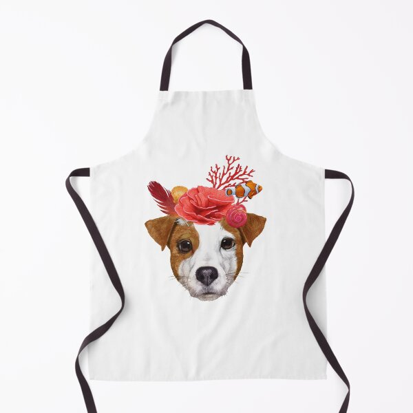 Item preview, Portrait of Jack Russell with sea crown. Hand-drawn illustration, digitally colored. designed and sold by Victoria Novak.
