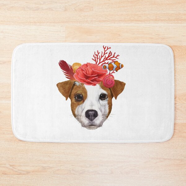 Item preview, Portrait of Jack Russell with sea crown. Hand-drawn illustration, digitally colored. designed and sold by Victoria Novak.