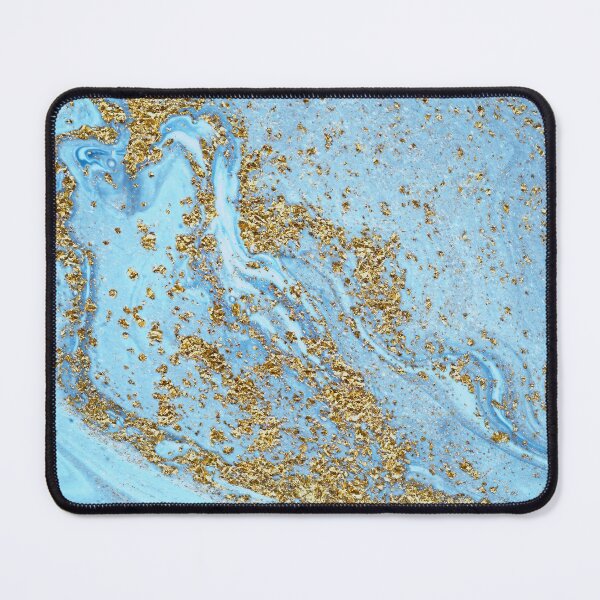 Item preview, Blue Agate Marble With Faux Gold Glitter designed and sold by MysticMarble.
