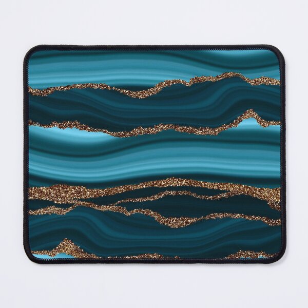 Item preview, Abstract Teal Blue And Gold Faux Marble Strokes designed and sold by MysticMarble.