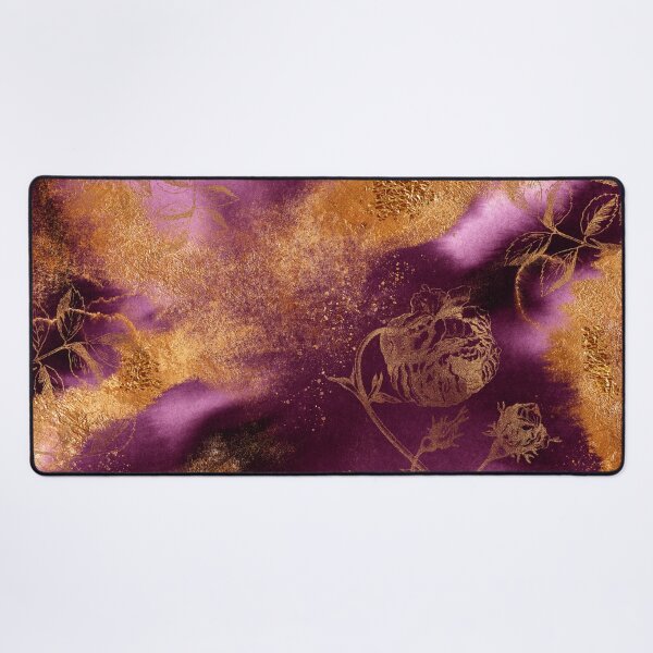Item preview, Purple And Gold Tropical Roses Faux Marble Garden designed and sold by MysticMarble.