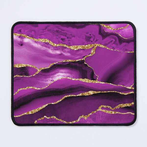 Item preview, Purple Magenta Malachite Faux Marble With Gold Glitter designed and sold by MysticMarble.