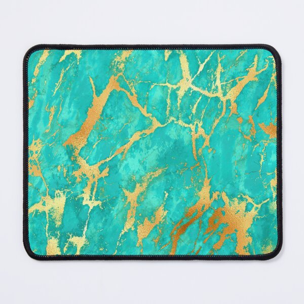 Item preview, Turquoise And Gold Malachite Faux Marble designed and sold by MysticMarble.