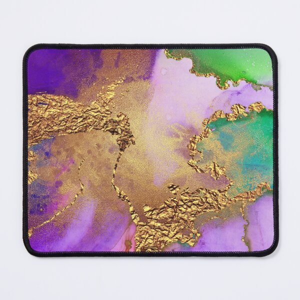 Item preview, Shiny Purple Green and Gold Ink Faux Marble  designed and sold by MysticMarble.