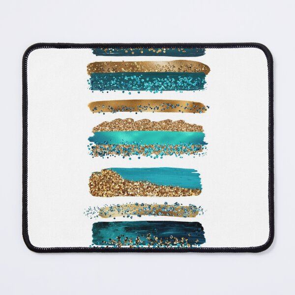 Item preview, Sparkling Mermaid Gold and Faux Teal Glitter Strokes designed and sold by MysticMarble.