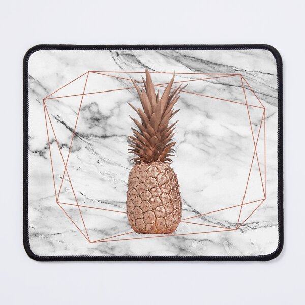 Item preview, Metal Copper Pineapple in Frame on Gray Faux Marble designed and sold by MysticMarble.
