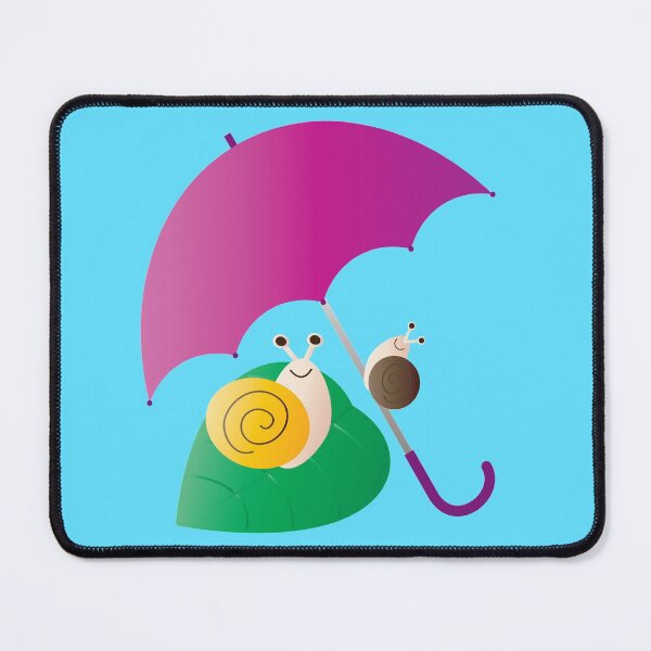 Item preview, Snail and rain together, makes any day better! - Snails in green, blue and pink. designed and sold by Pinkaudi.