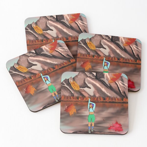 Item preview, hiking girl with a autumn mountain lake landscape designed and sold by sweet dreamer.