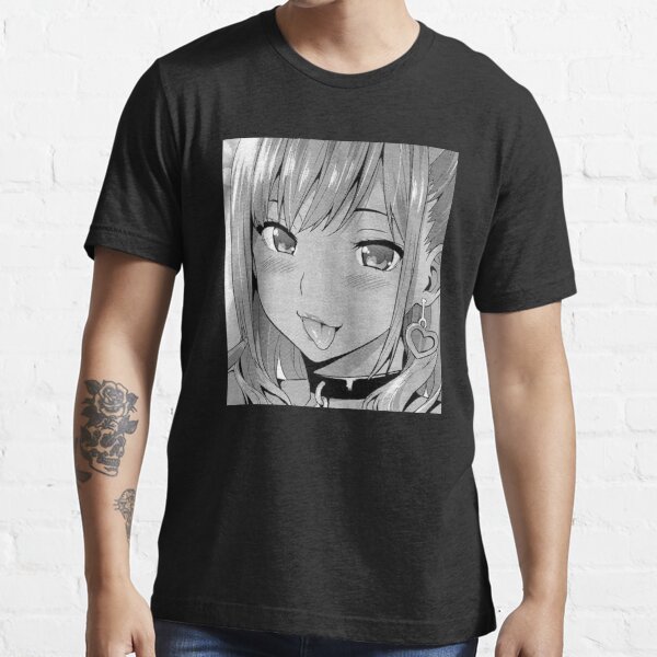  Ahegao Anime Girl With Tongue and Hands Out Weeb T-shirt :  Clothing, Shoes & Jewelry