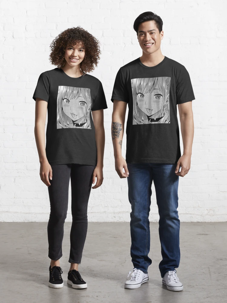  Ahegao Anime Girl With Tongue and Hands Out Weeb T-shirt :  Clothing, Shoes & Jewelry