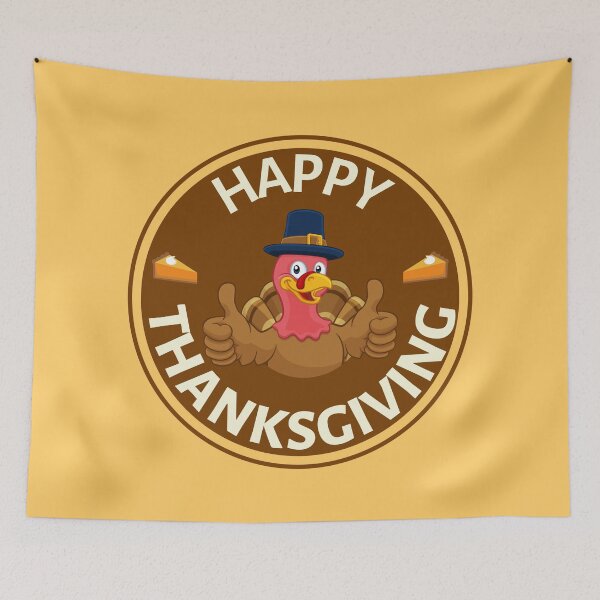 Item preview, Happy Thanksgiving with Pilgrim Turkey (Brown) - Pilgrim Turkey for Thanksgiving designed and sold by CaitU.