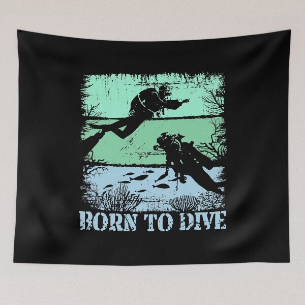 Item preview, Born to dive diving diver retro saying design designed and sold by brunsch-print.