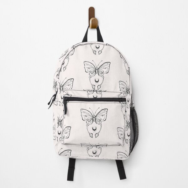 Item preview, Line art tattoo Victorian celestial style butterfly with moon designed and sold by Kamila Nigmatullina.