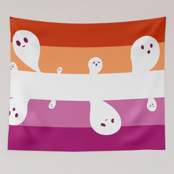 Item preview, spooky lesbian pride flag designed and sold by Drawingsnake.