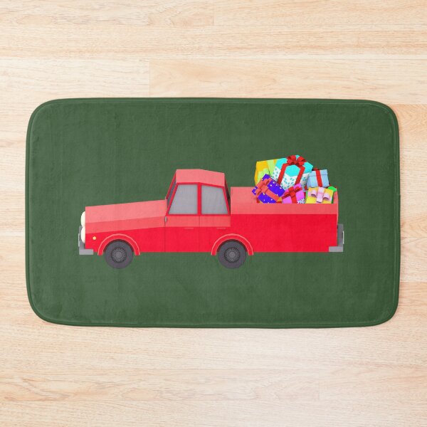Item preview, red pick-up with  gifts for Christmas designed and sold by redgoch.