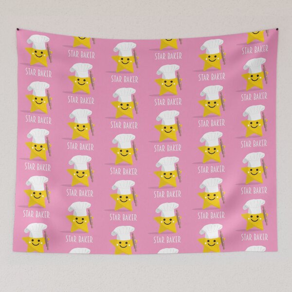 Item preview, Cute Star Baker with Rolling Pin - Pink designed and sold by VicEllisArt.