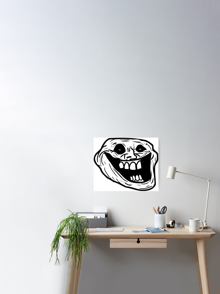 Troll Face Pumpkin Halloween Ai Art Print Creepy (Download Now) 