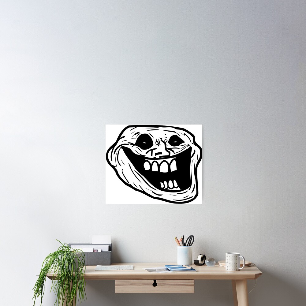 Creepy Troll Face Halloween, Scary Funny Face, Ghost Graphic art | Sticker