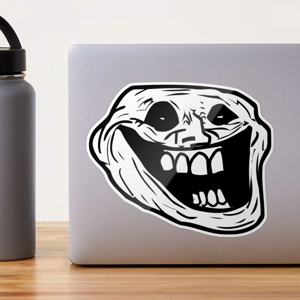 Creepy Troll Face Halloween, Scary Funny Face, Ghost Graphic art Sticker  for Sale by Abdullah Qazi