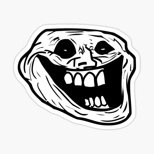 troll face creepy evil monster with big mouth eyes' Sticker