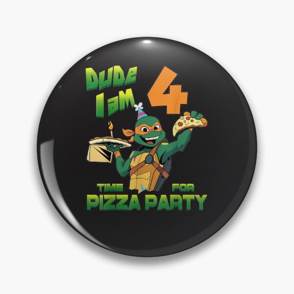 Item preview, Mademark x Teenage Mutant Ninja Turtles - Dude I am 4 Years Old Mikey Pizza Birthday Party designed and sold by Nscleona.