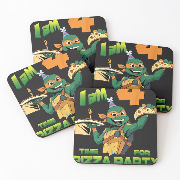 Item preview, Mademark x Teenage Mutant Ninja Turtles - Dude I am 4 Years Old Mikey Pizza Birthday Party designed and sold by Nscleona.
