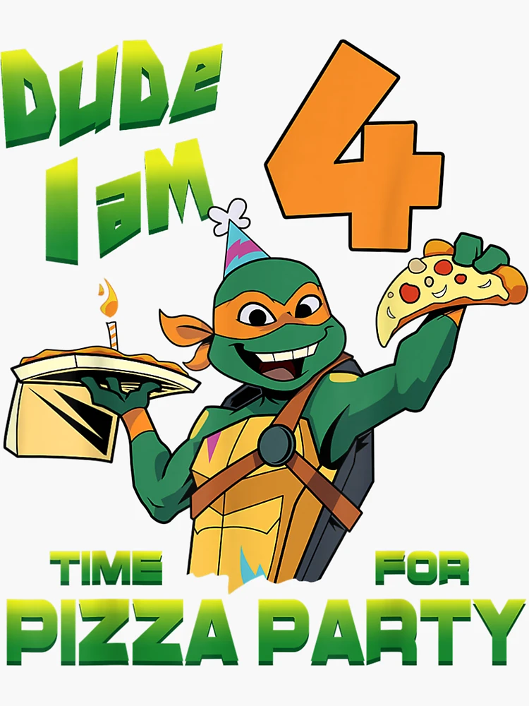 Mademark x Teenage Mutant Ninja Turtles - Dude I am 5 Years Old Mikey Pizza Birthday  Party Essential T-Shirt for Sale by Nscleona