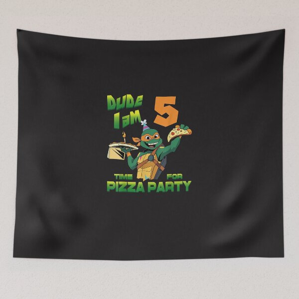 Item preview, Mademark x Teenage Mutant Ninja Turtles - Dude I am 5 Years Old Mikey Pizza Birthday Party designed and sold by Nscleona.