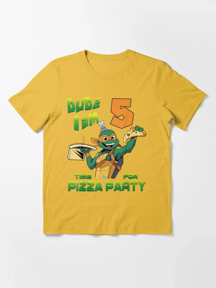 Boy's Teenage Mutant Ninja Turtles 5th Birthday Pizza Party T-Shirt