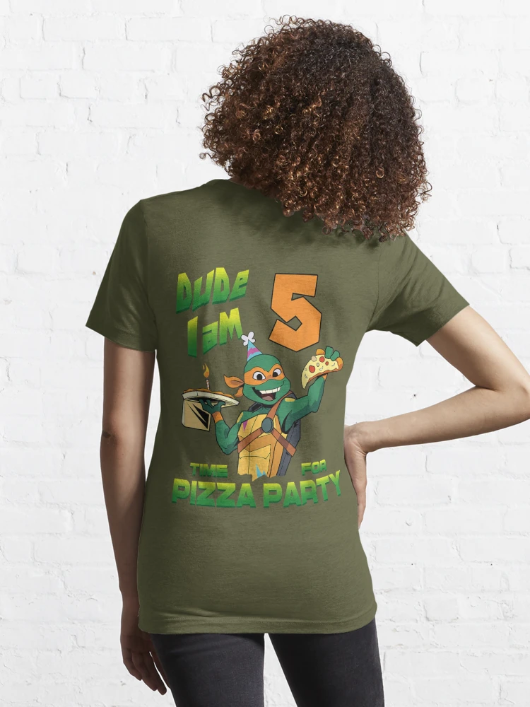 Mademark x Teenage Mutant Ninja Turtles - Dude I am 5 Years Old Mikey Pizza Birthday  Party Essential T-Shirt for Sale by Nscleona