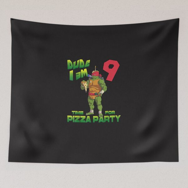 Item preview, Mademark x Teenage Mutant Ninja Turtles - Dude I am 9 Years Old Raphael Pizza Birthday Party designed and sold by Nscleona.