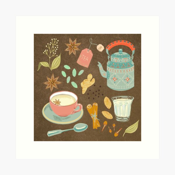 Item preview, Chai tea Illustration  designed and sold by Papergrape.
