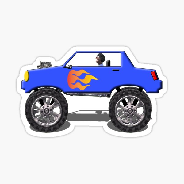 Mercedes Blue Donk - Monster Truck Song 1 Sticker