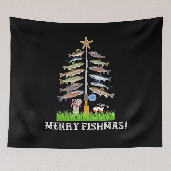 Item preview, Merry Fishmas Christmas Tree Funny designed and sold by fatboys.