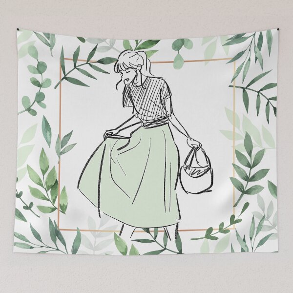 Item preview, Hand Drawn Woman Sketch in Olive Frame designed and sold by VinBasis.