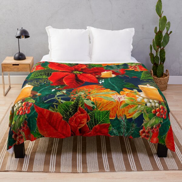 Item preview, Christmas,poinsettia ,mistletoe,festive,oranges pattern  designed and sold by MariaMarinova.